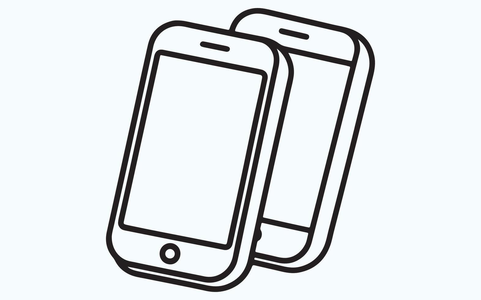Minimalist phone sketch vector