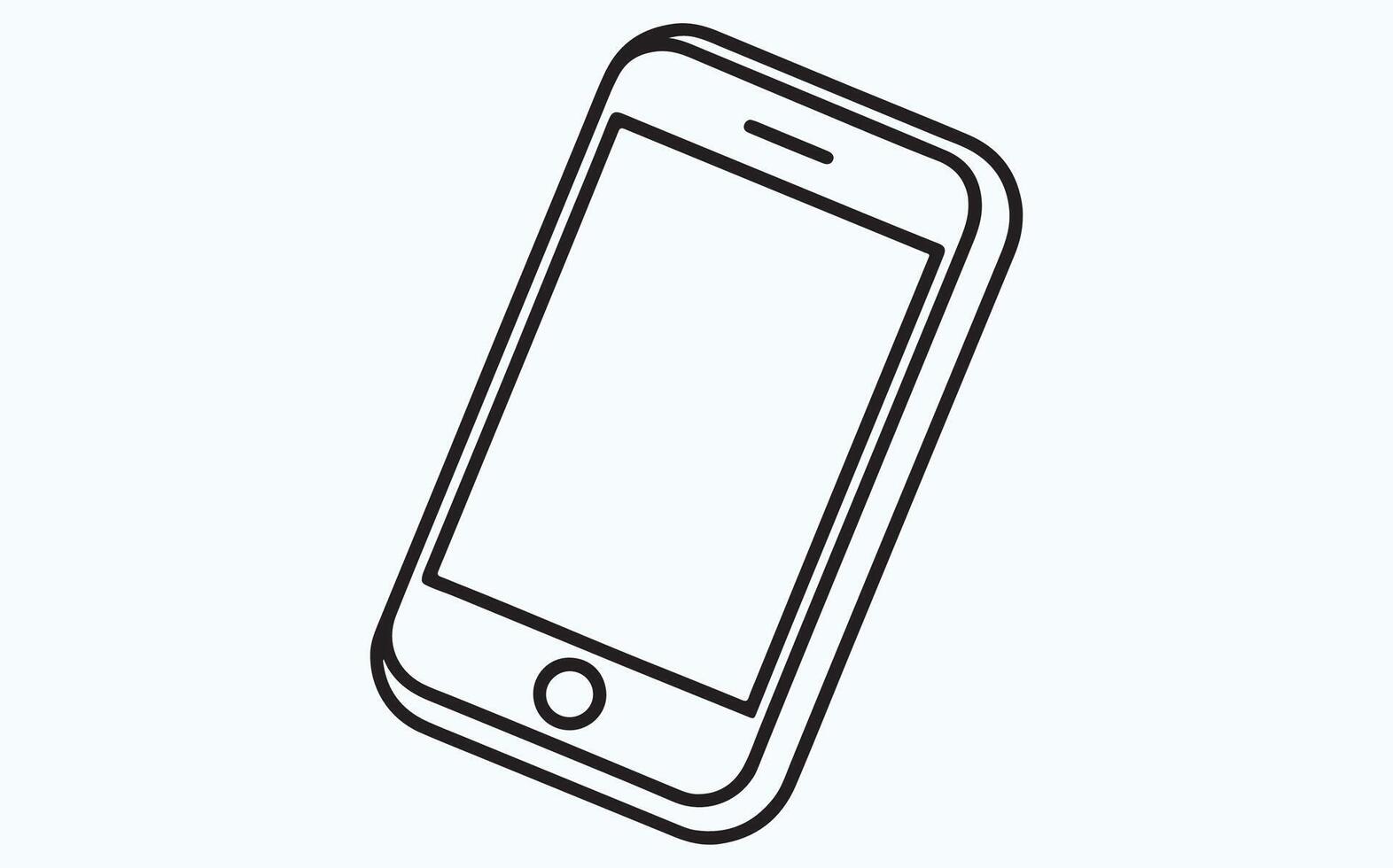 Minimalist phone sketch image clipart vector