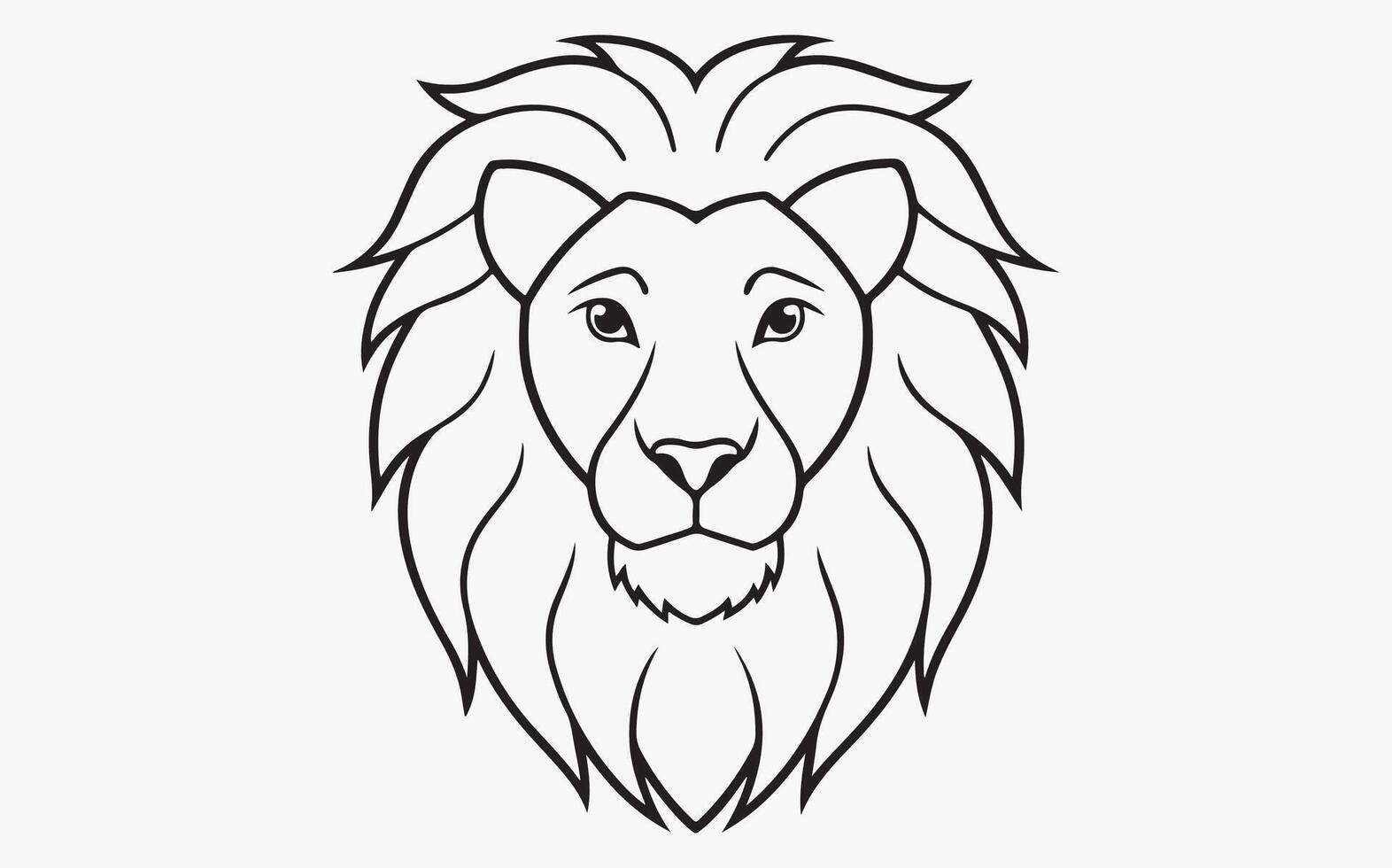 Abstract lion head drawing icon vector