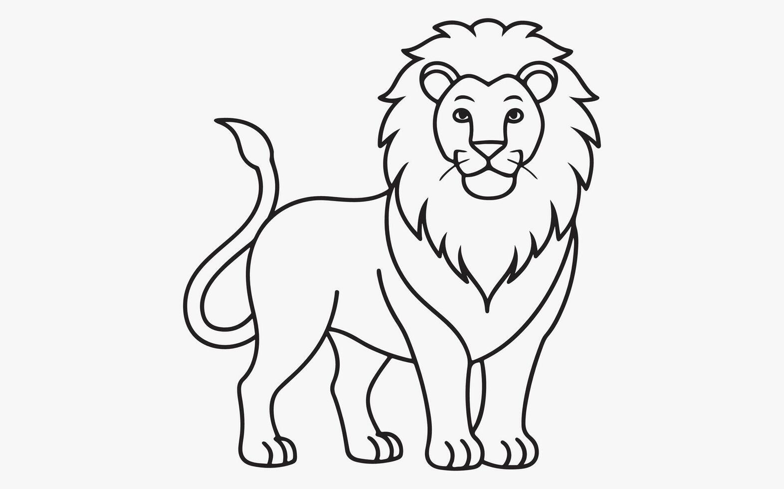 Minimalist lion drawing vector
