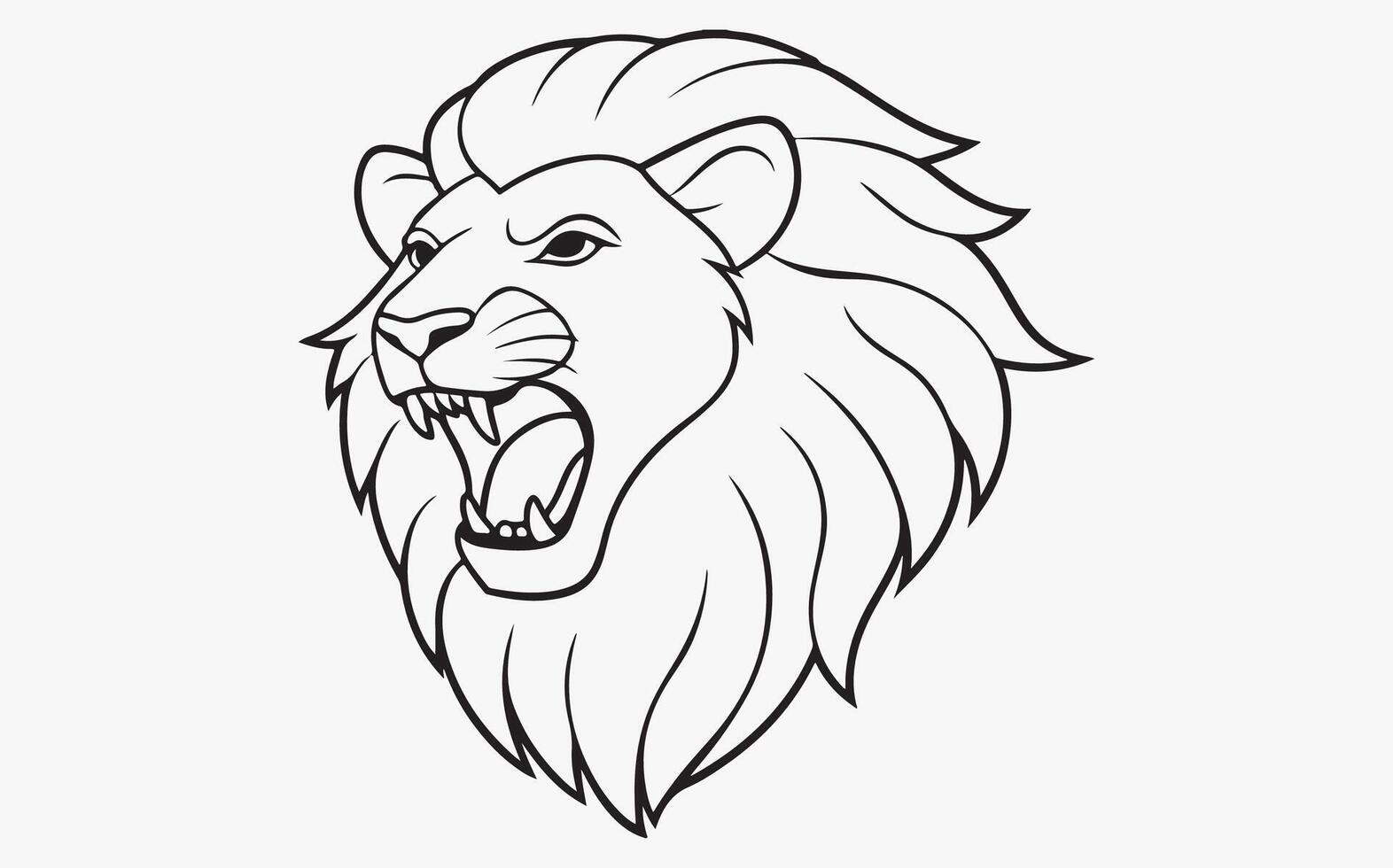 Line art lion face clipart icon vector