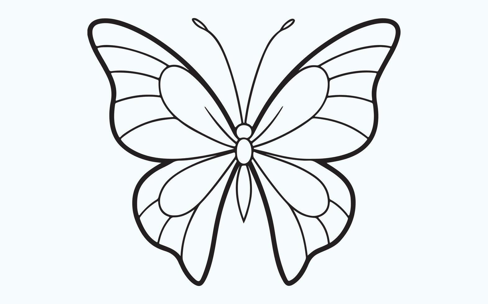 Elegant Minimalist Butterfly Drawing icon clipart illustration vector