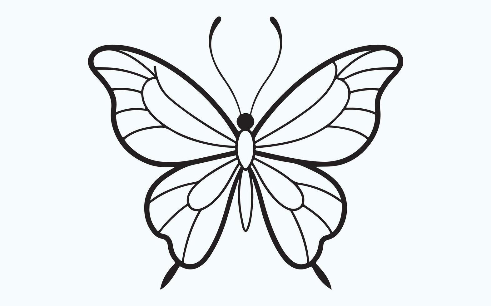 Intricate Butterfly Outline image cliapart vector