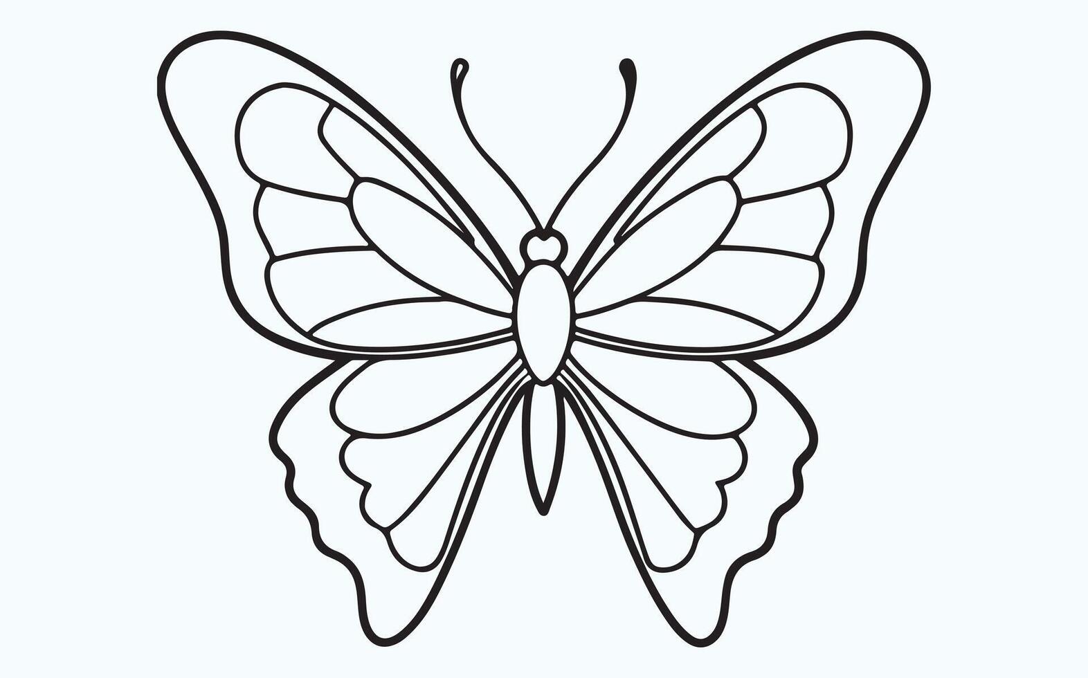 Elegant Intricate Butterfly Outline image vector