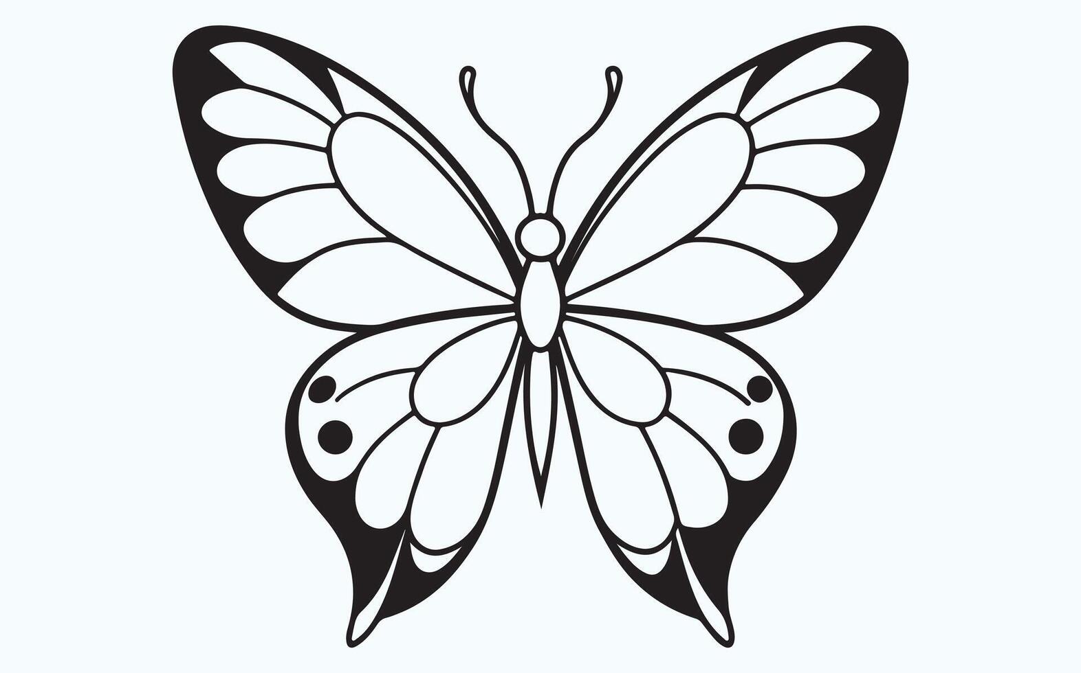 Floral Butterfly Line Design image vector