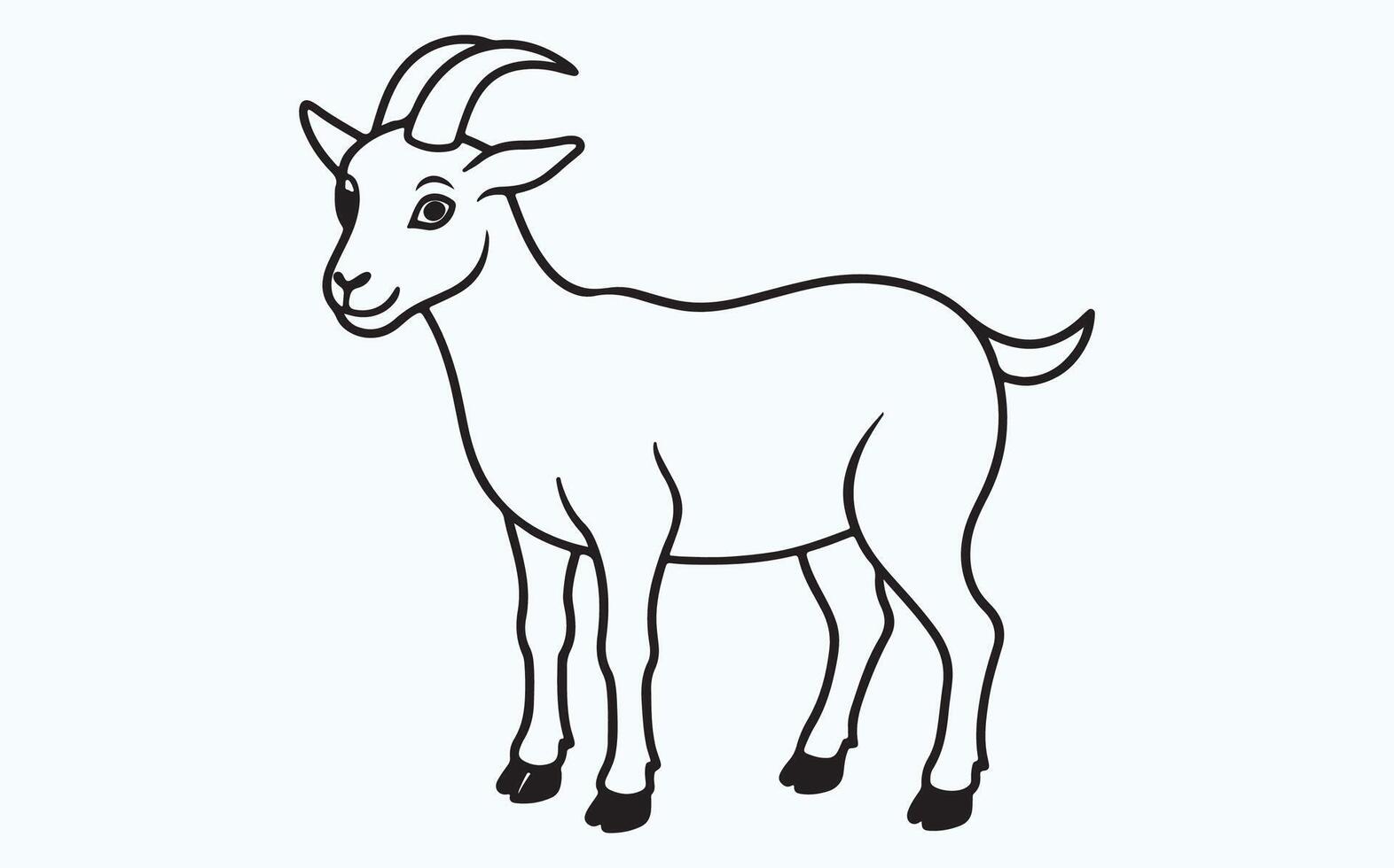 Simple goat sketch icon clipart illustration vector