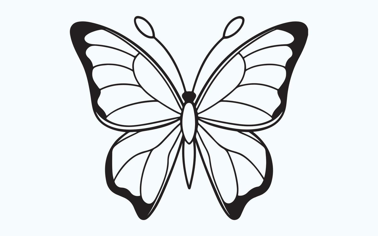 Intricate Butterfly Outline vector