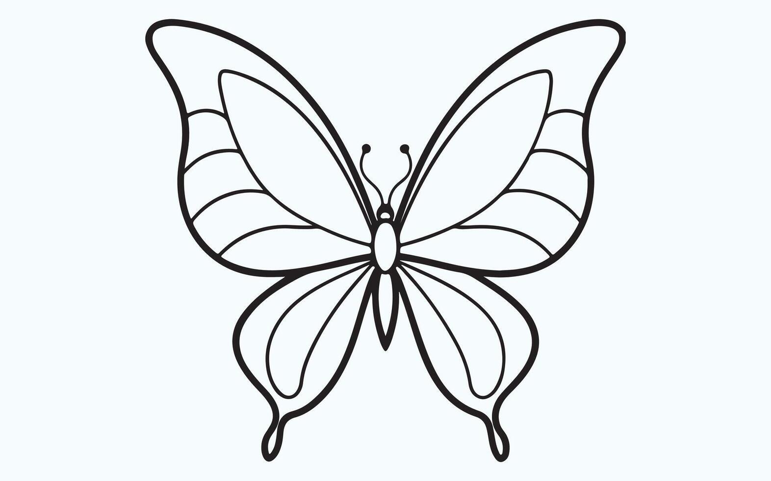 Elegant Butterfly in Flight Sketch vector