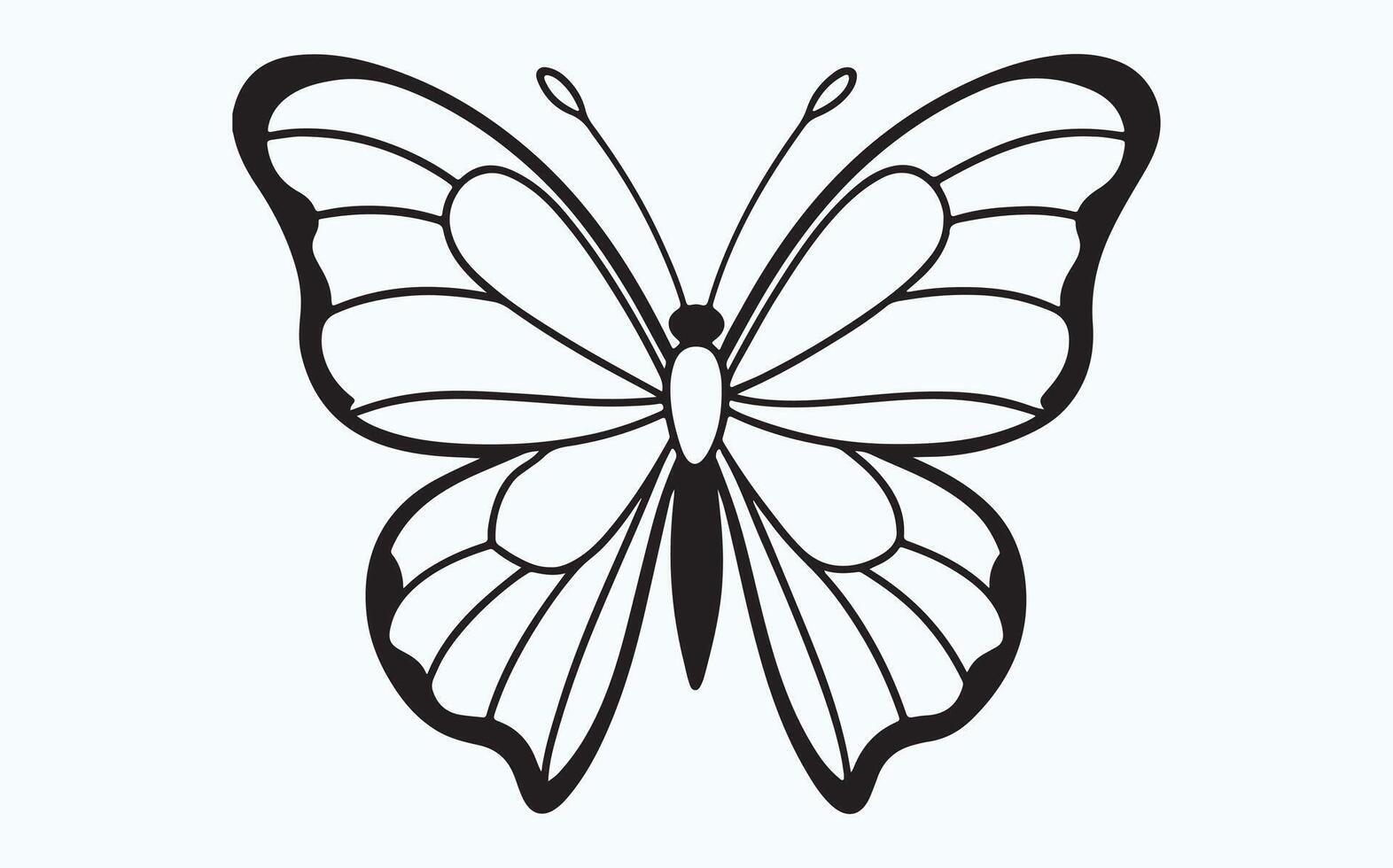 Floral Butterfly Line Design image cliapart vector