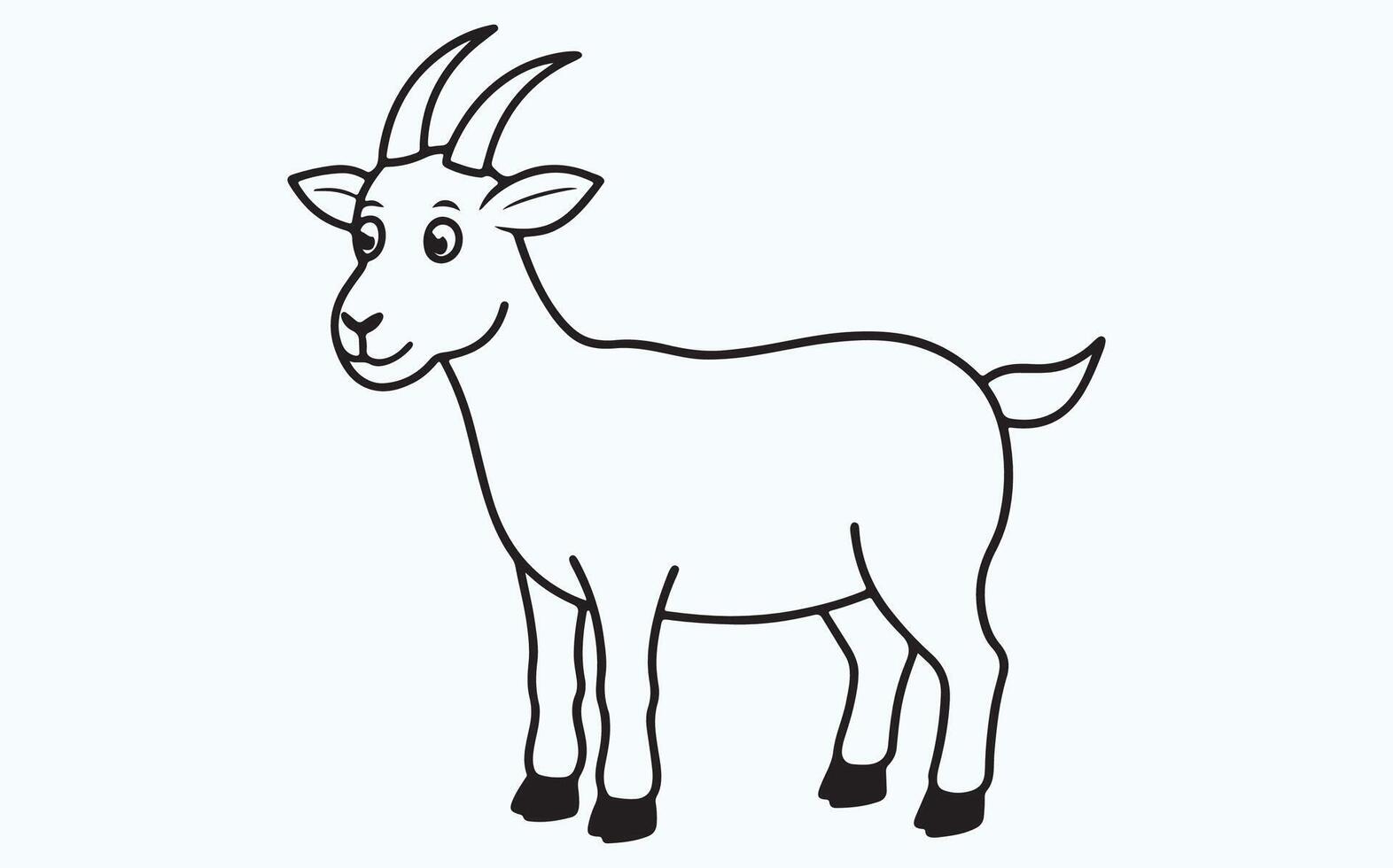 Simple goat sketch icon clipart vector