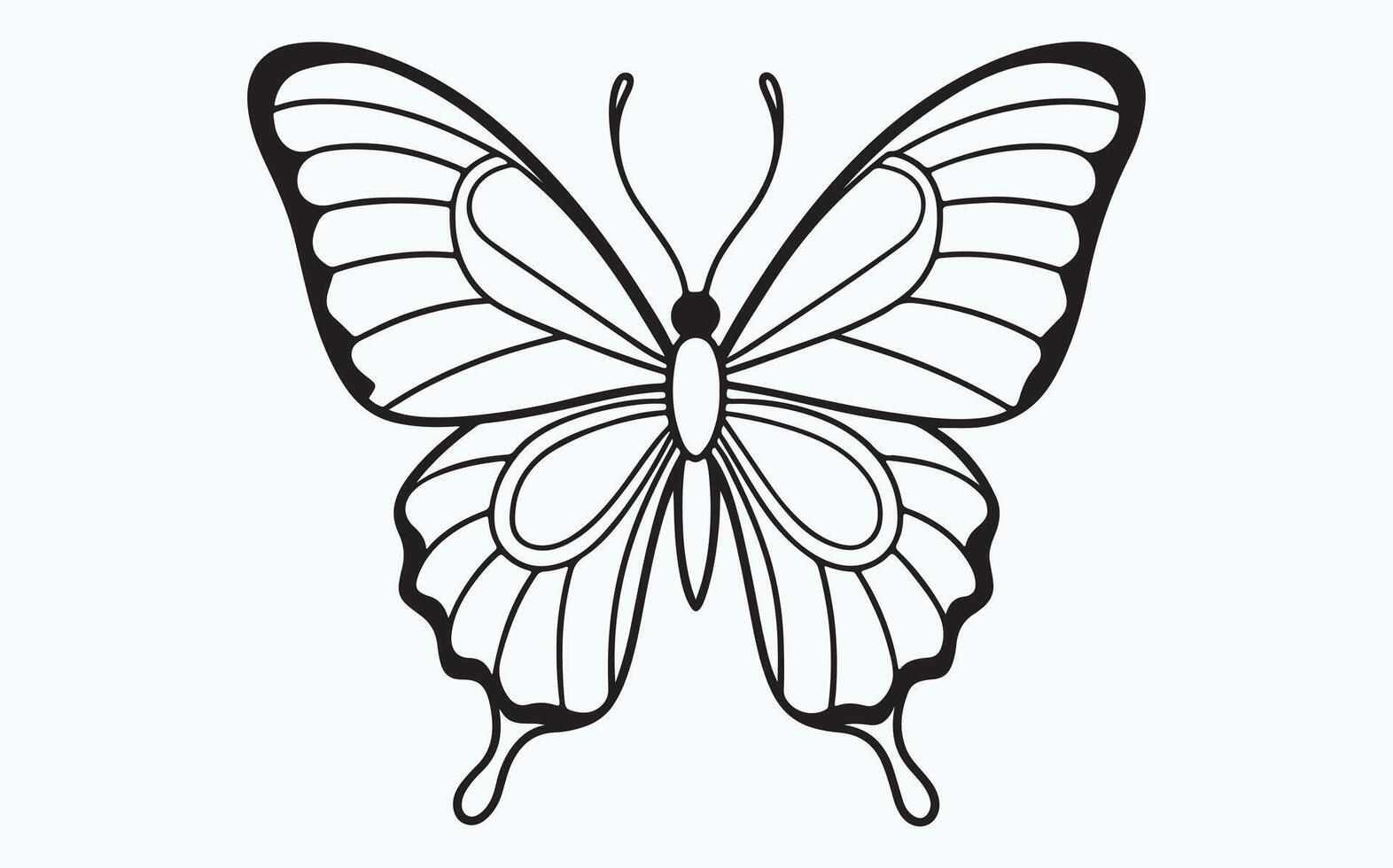 Butterfly Wings in Line Art icon vector