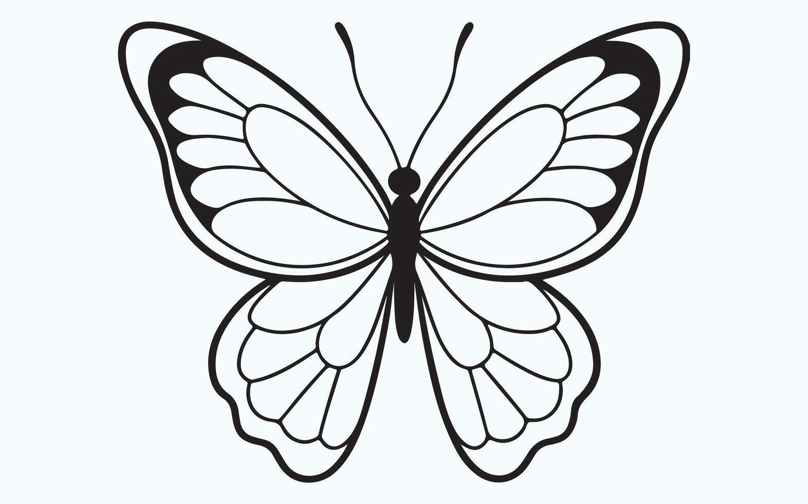 Elegant Butterfly in Flight Sketch image vector