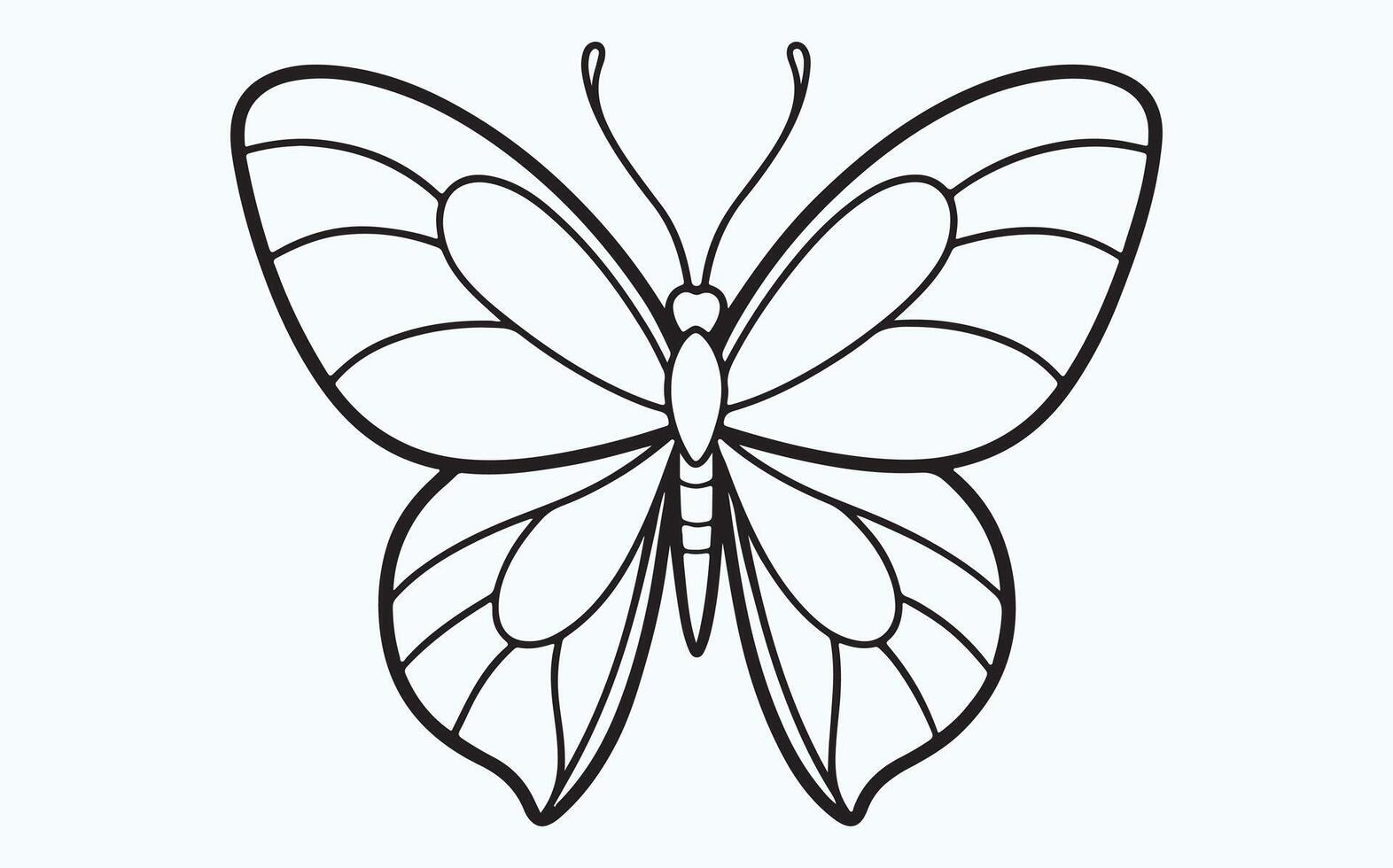 Elegant Intricate Butterfly Outline vector