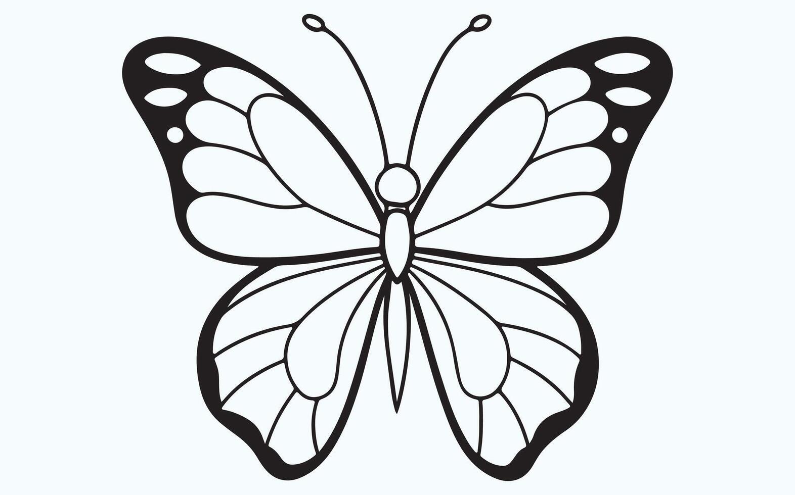 Minimalist Butterfly in Flight Sketch image clipart vector