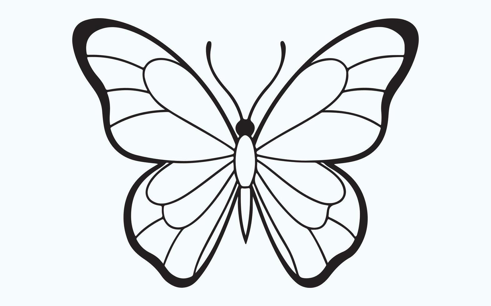 Butterfly in Flight Sketch image cliapart illustration vector