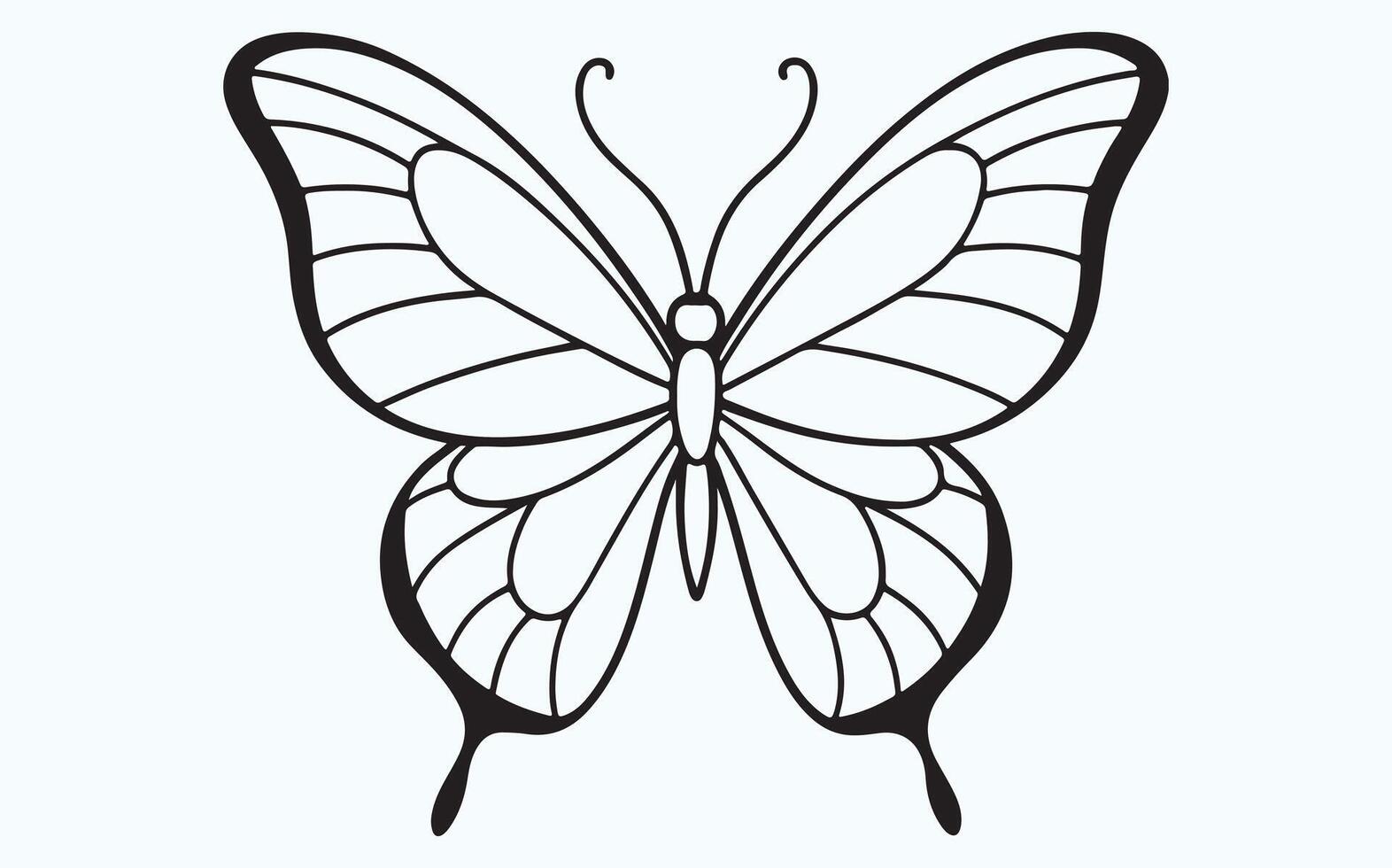 Minimalist Butterfly in Flight Sketch image vector