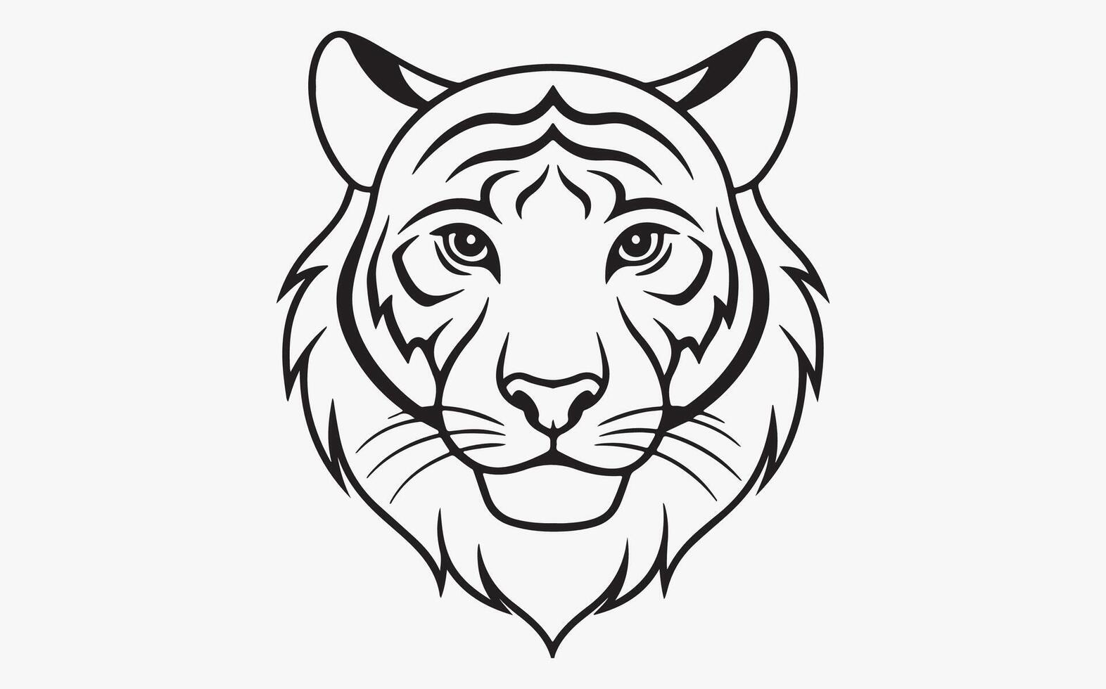 Abstract tiger head sketch icon vector