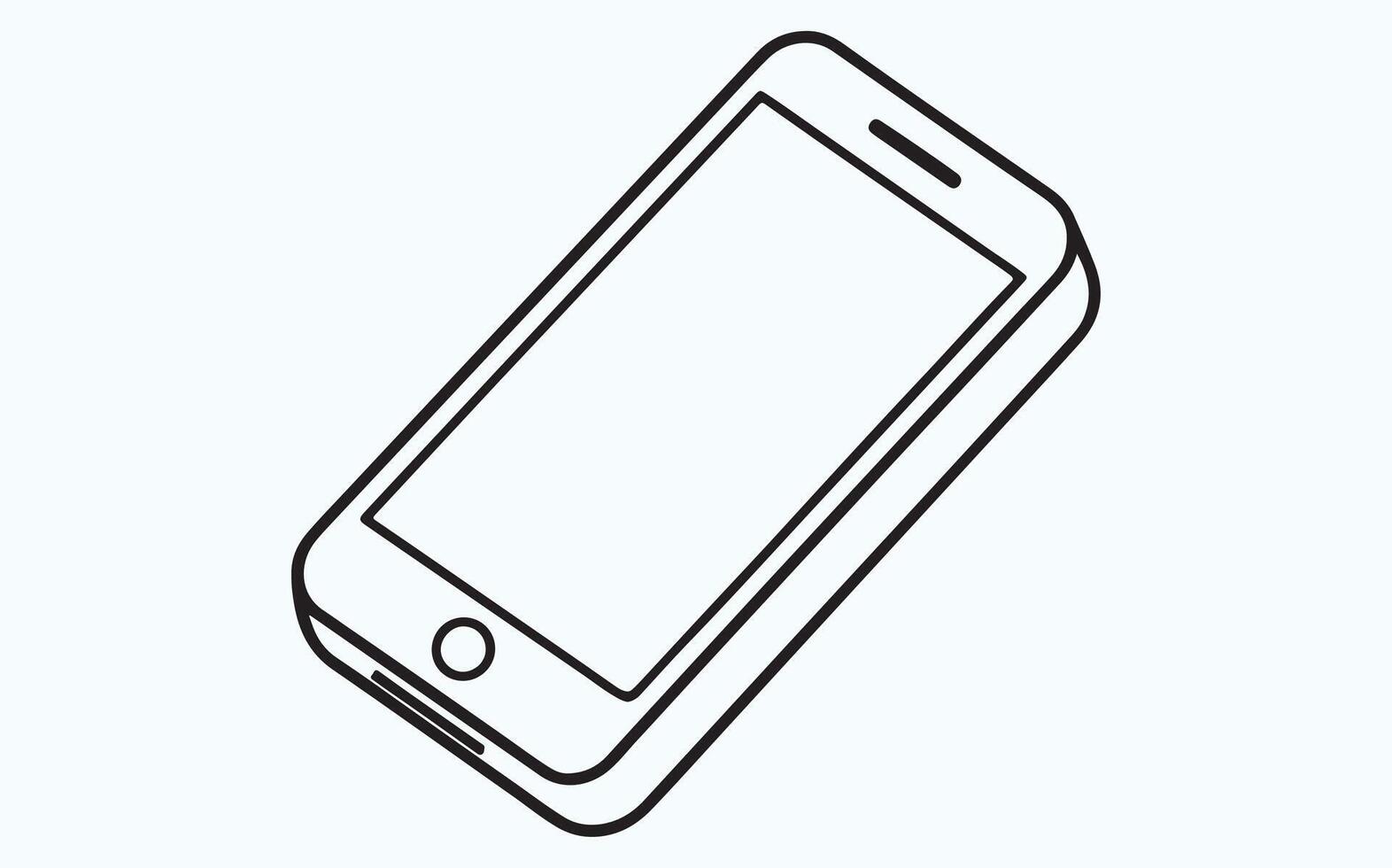 Mobile phone line drawing vector