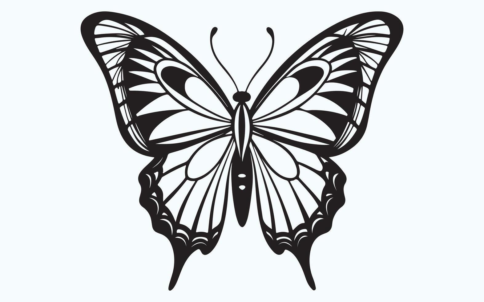 Elegant Minimalist Butterfly Drawing vector
