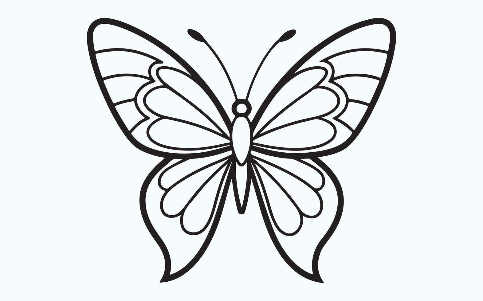 Floral Butterfly Line Design image cliapart illustration vector