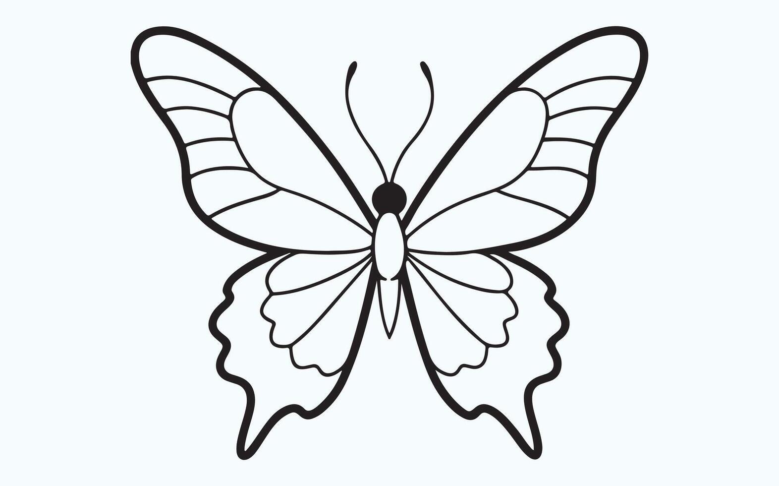 Minimalist Butterfly in Flight Sketch image clipart illustration vector