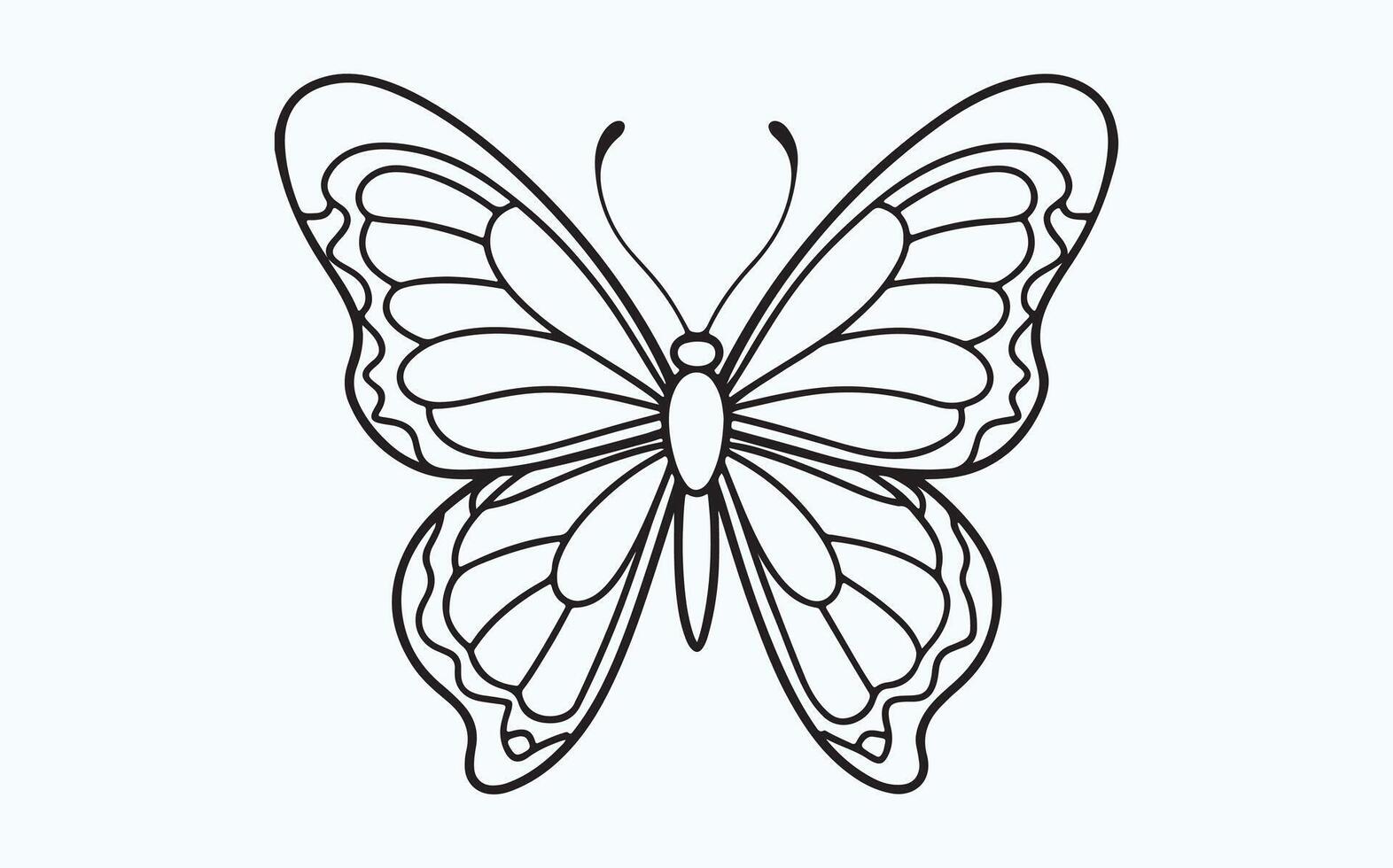 Floral Butterfly Line Design icon vector