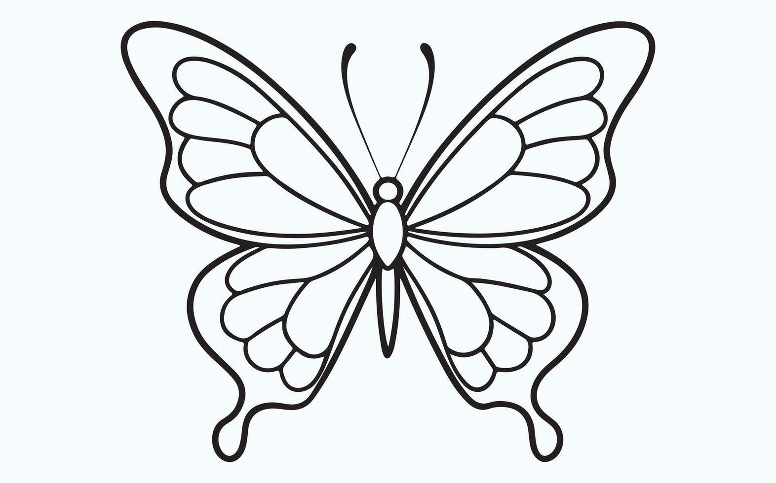 Intricate Butterfly Outline image vector