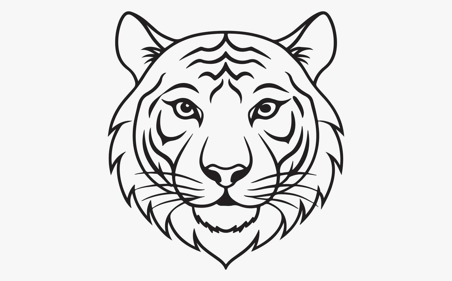 Abstract tiger head sketch vector