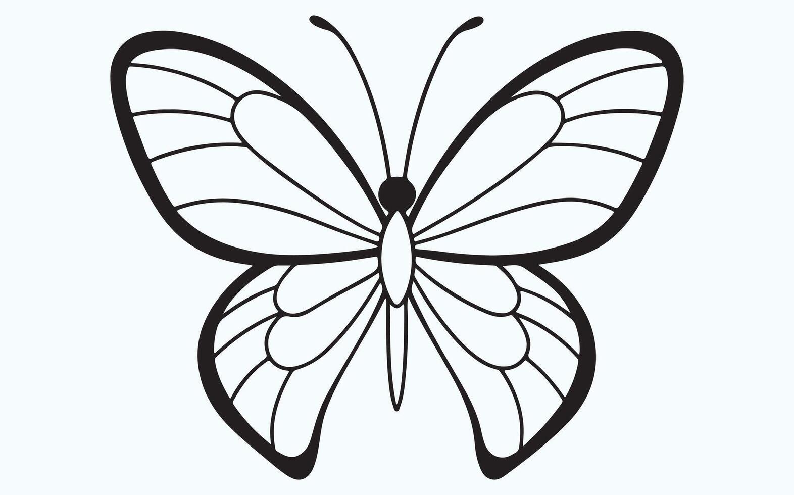 Minimalist Butterfly in Flight Sketch vector