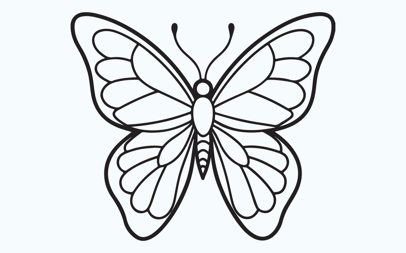 Floral Butterfly Line Design vector