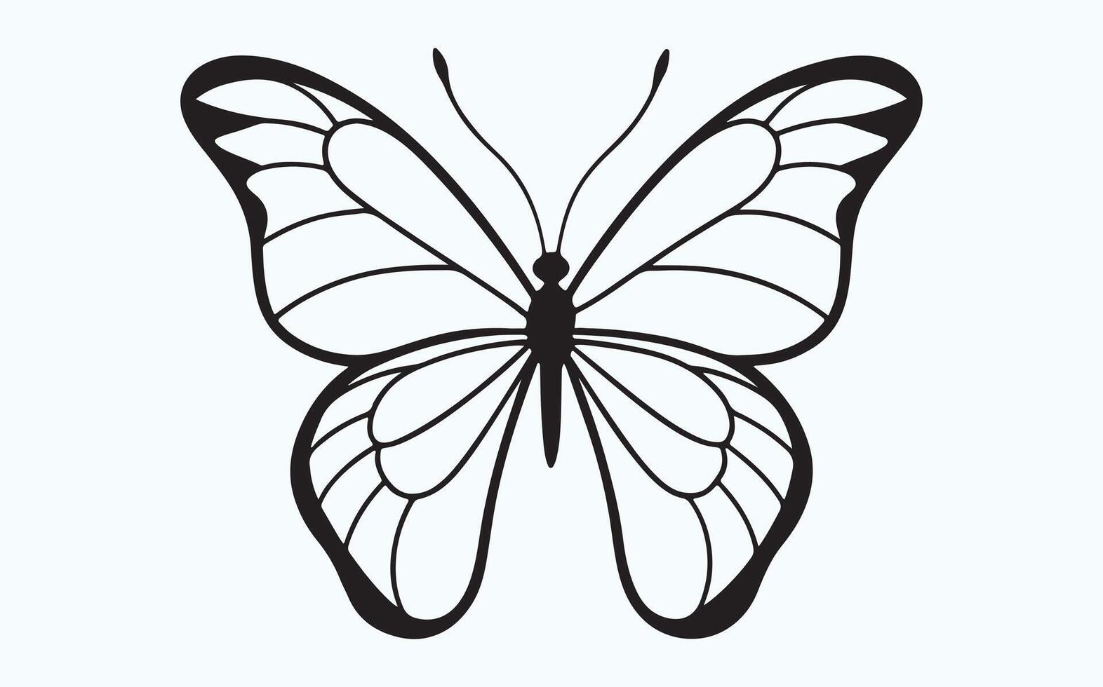 Intricate Butterfly Outline icon vector