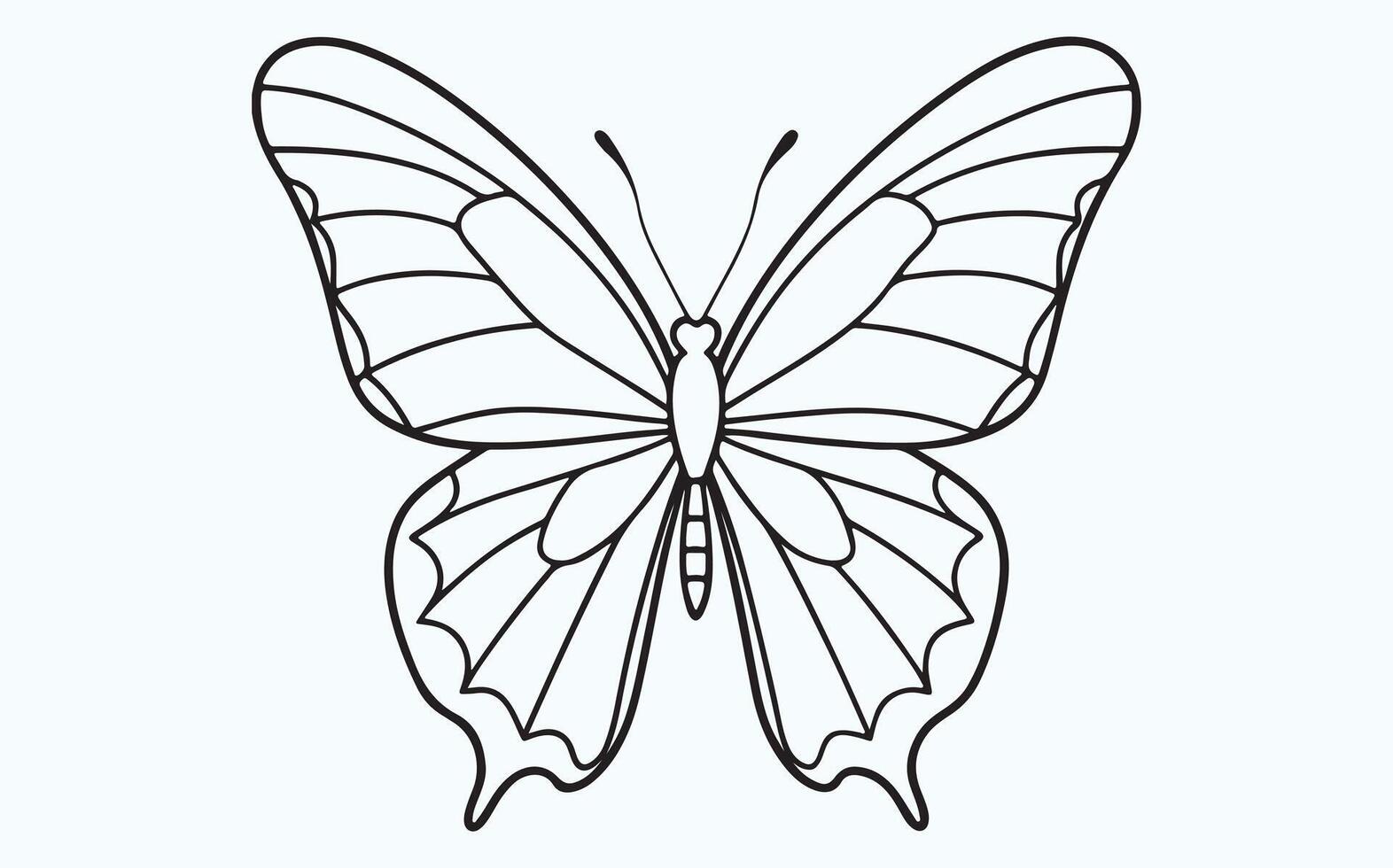 Butterfly Wings in Line Art image vector