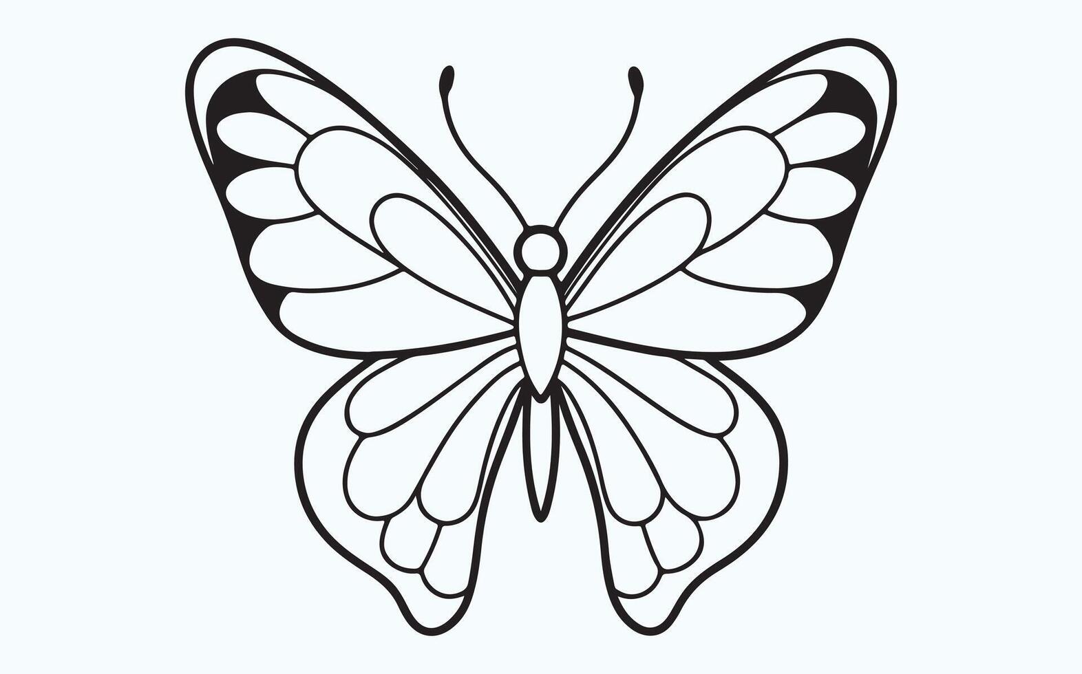 Elegant Intricate Butterfly Outline image cliapart vector