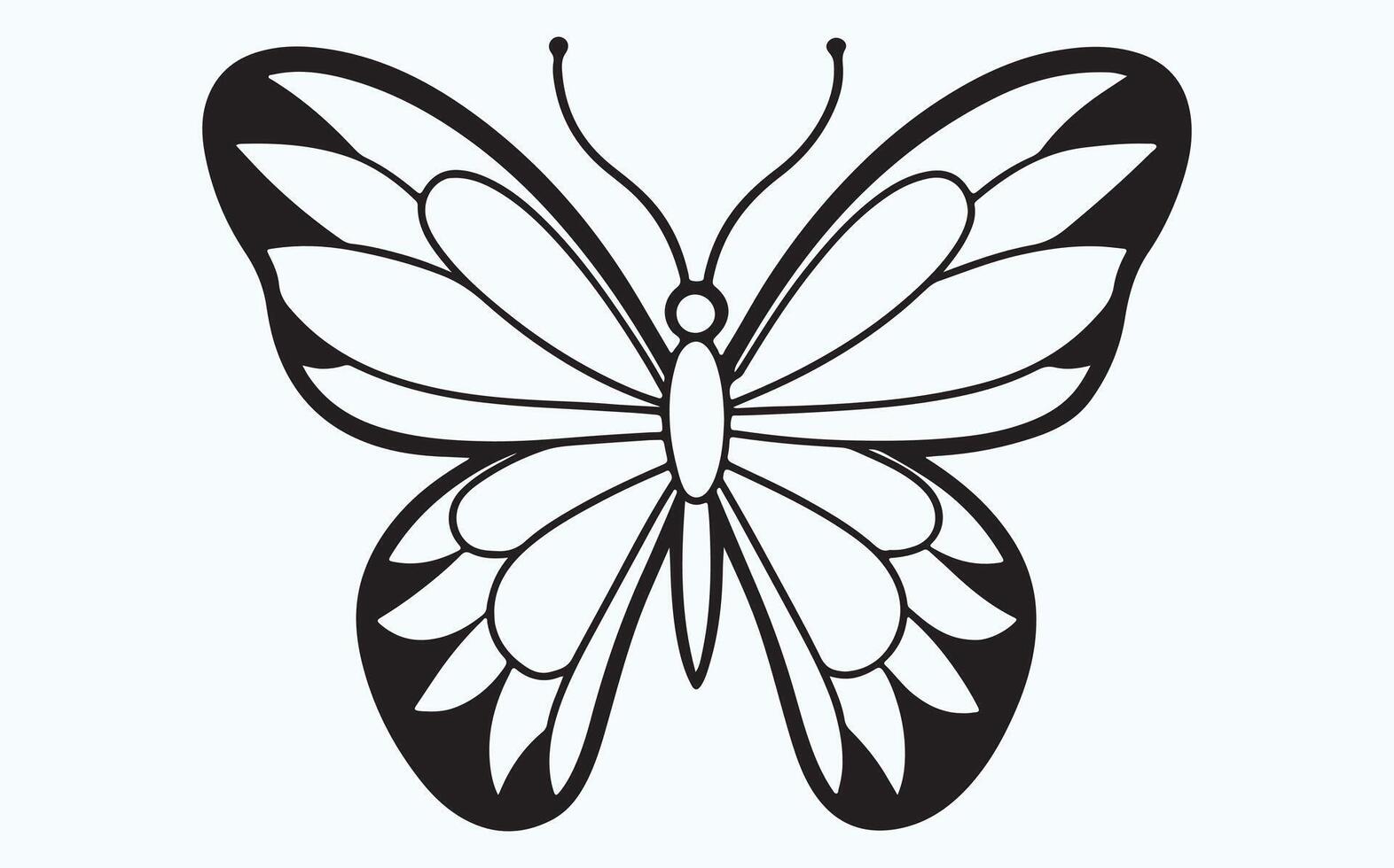 Minimalist Butterfly Drawing icon vector