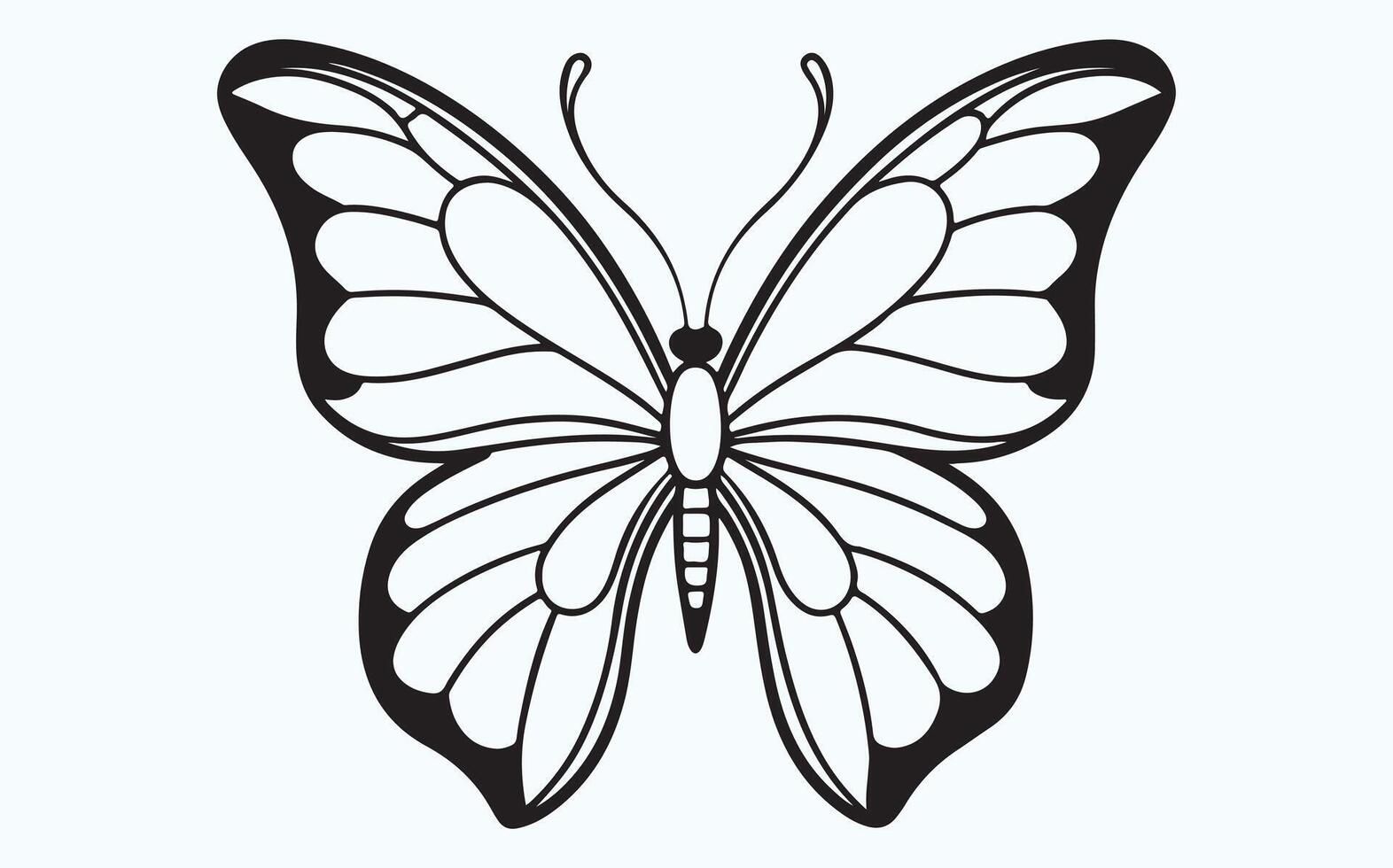 Elegant Butterfly in Flight Sketch image cliapart vector