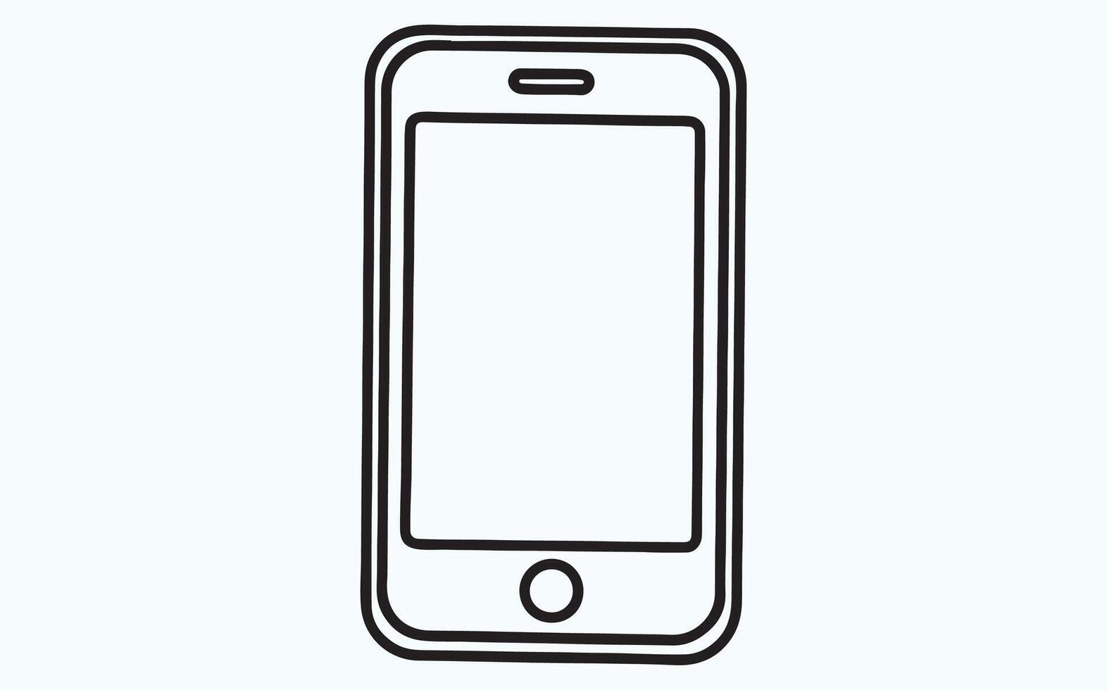 Mobile phone line drawing image vector