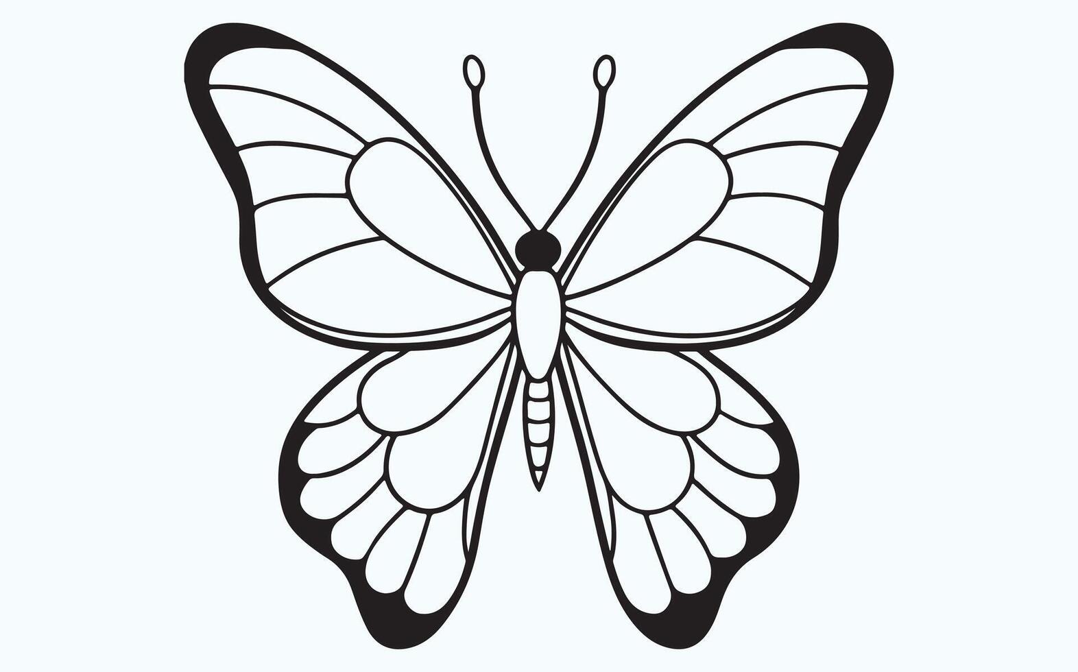 Butterfly in Flight Sketch image vector