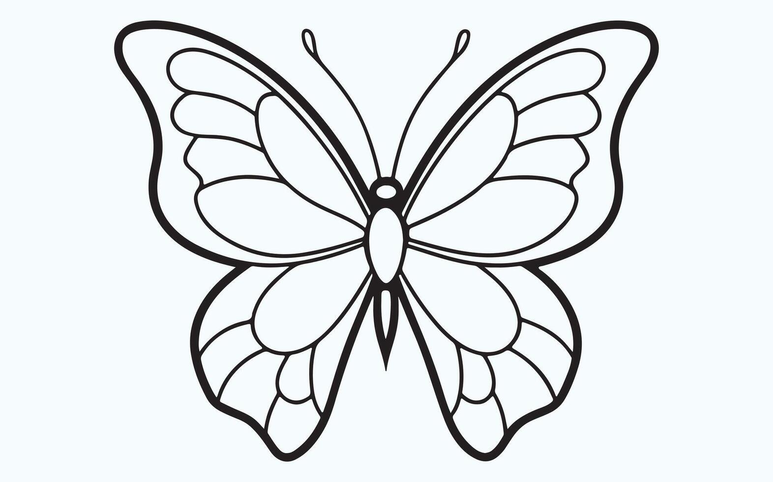 Butterfly in Flight Sketch image cliapart vector