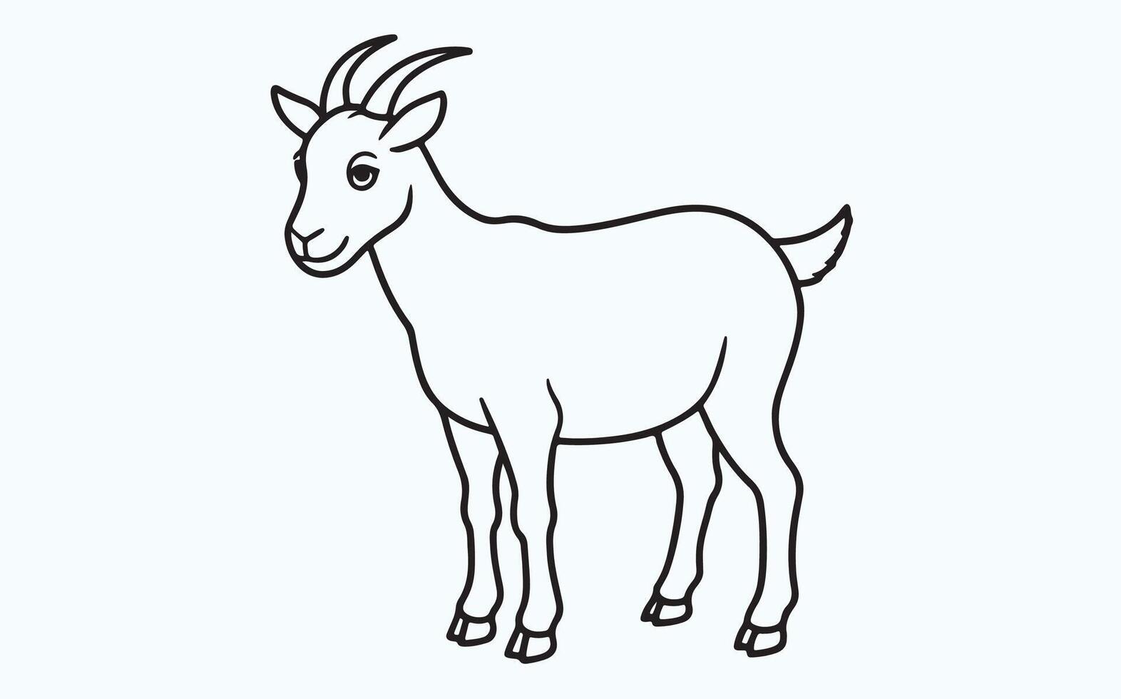Simple goat sketch icon vector