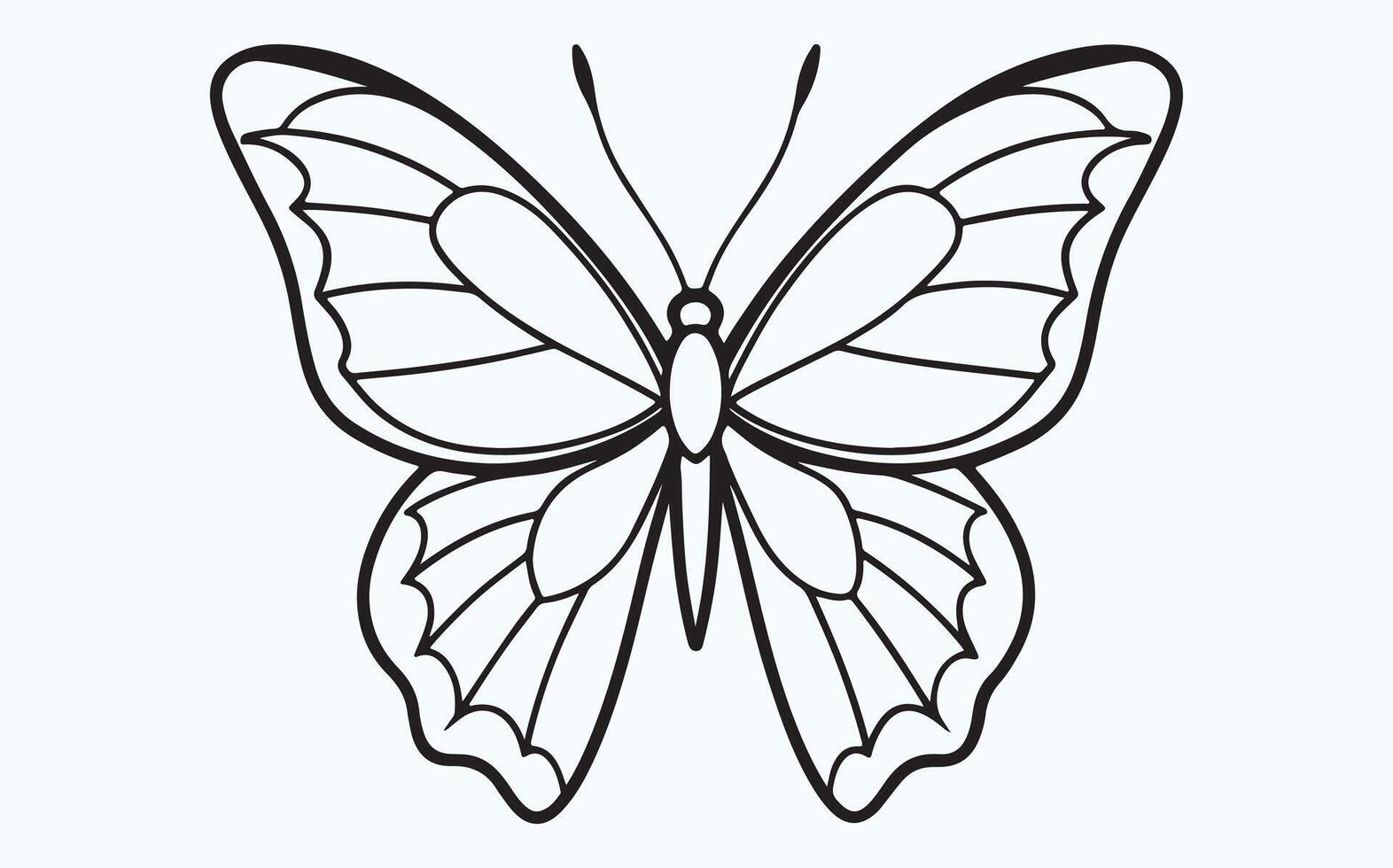 Elegant Minimalist Butterfly Drawing icon vector