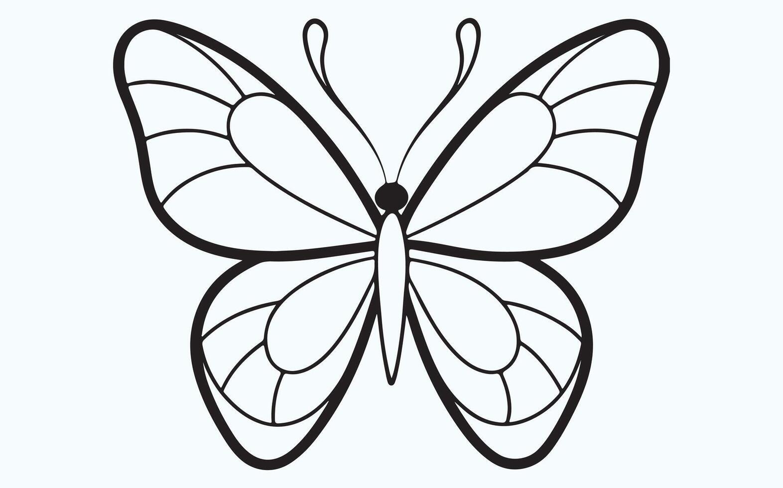 Elegant Intricate Butterfly Outline image cliapart illustration vector