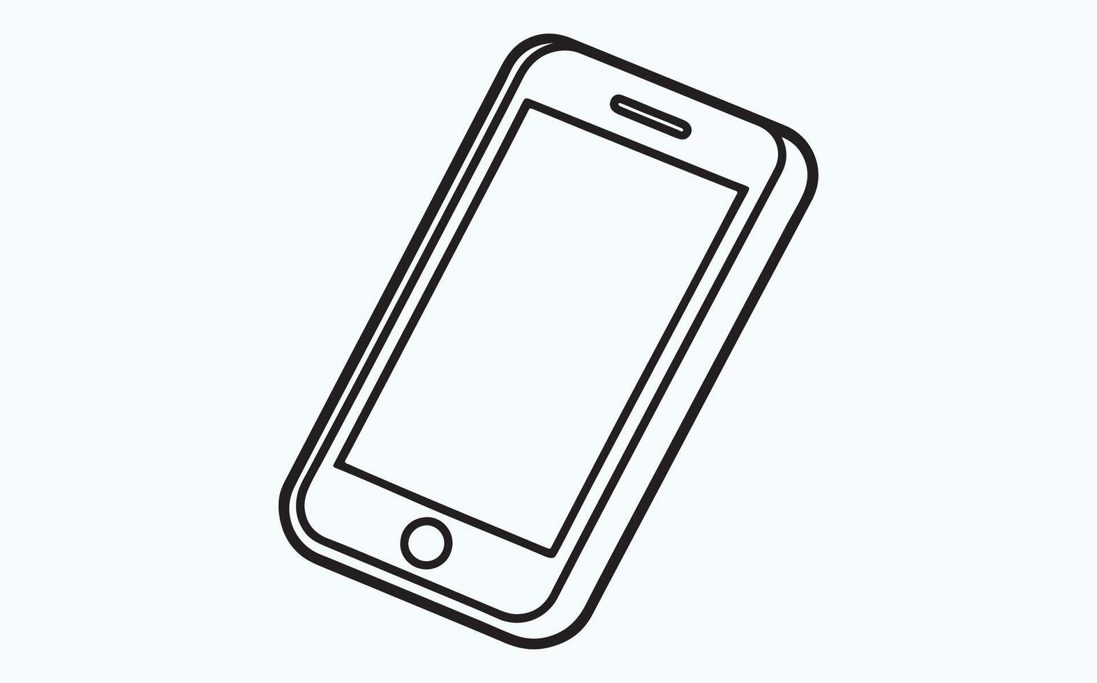 Cell phone line illustration vector