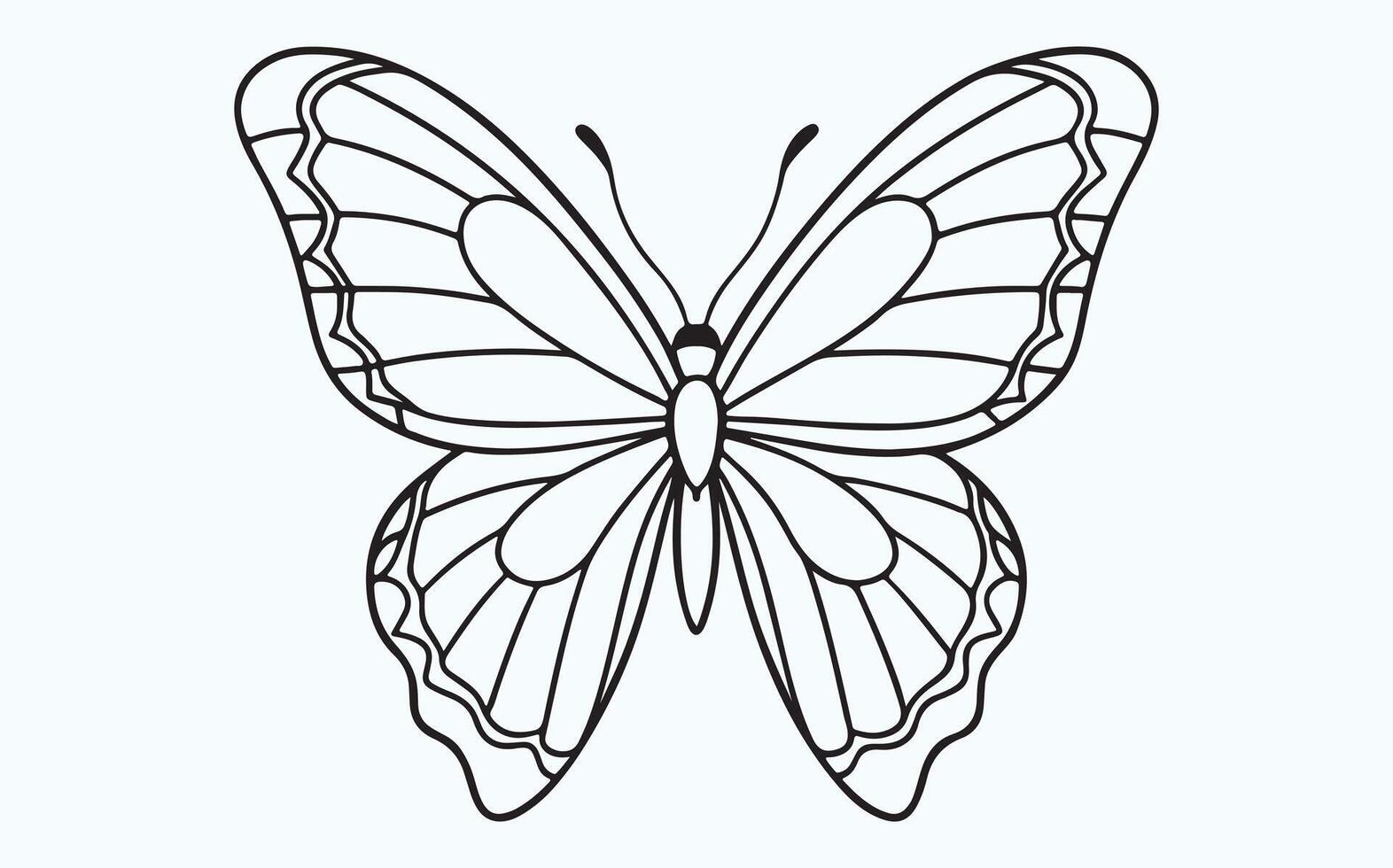 Elegant Butterfly Sketch image clipart vector