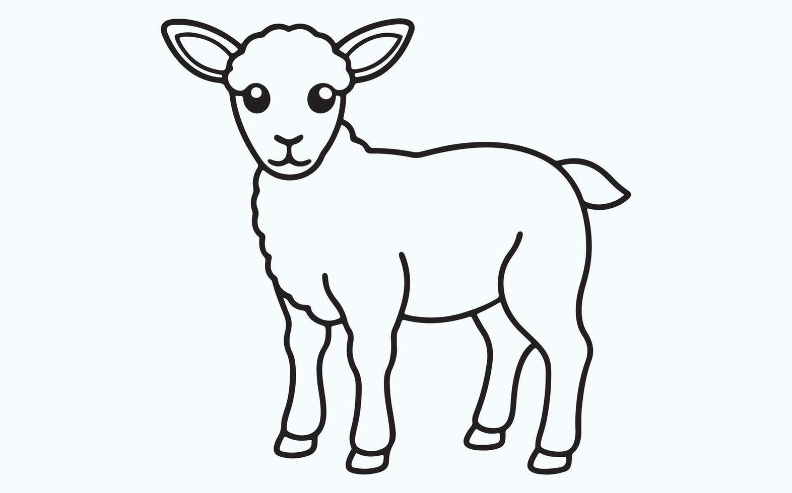 Minimalist Lamb line art image clipart vector