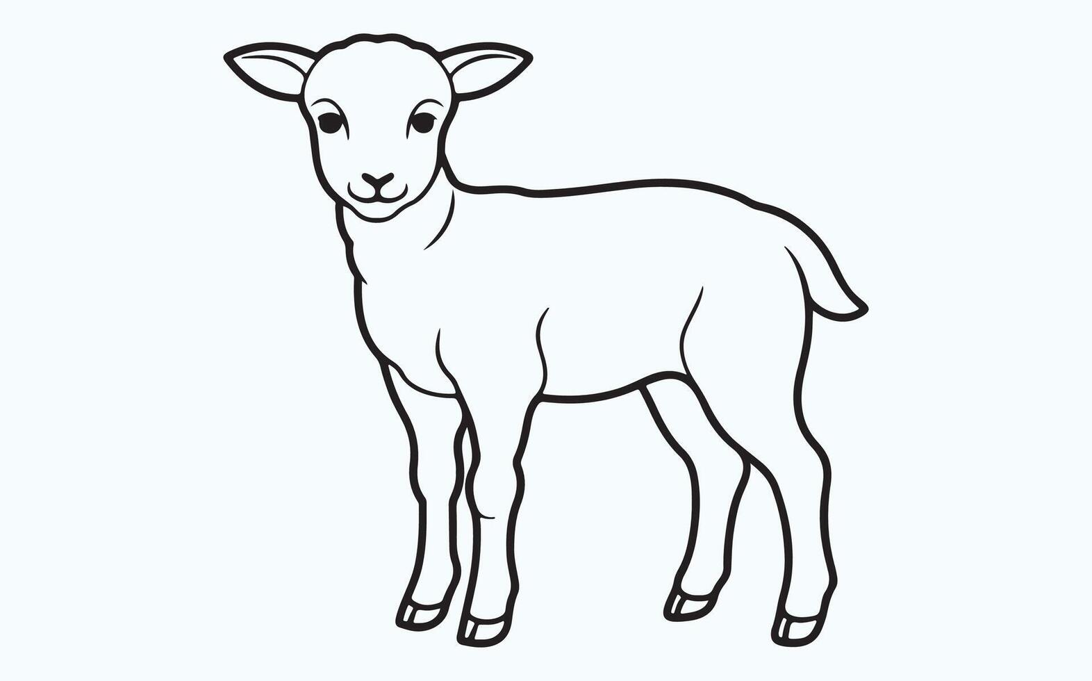 Lamb line art vector