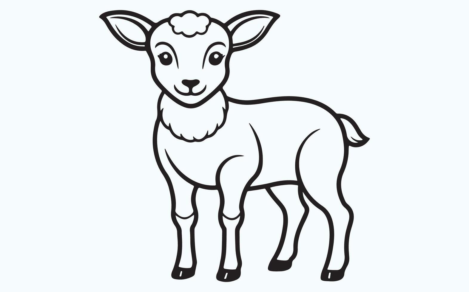 Minimalist Lamb line art vector