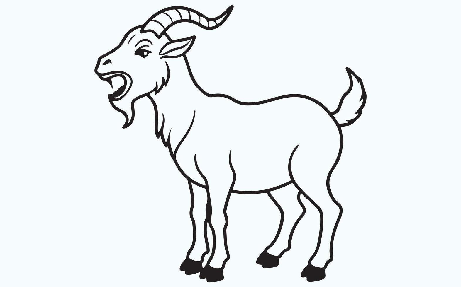 Goat line art image clipart illustration vector