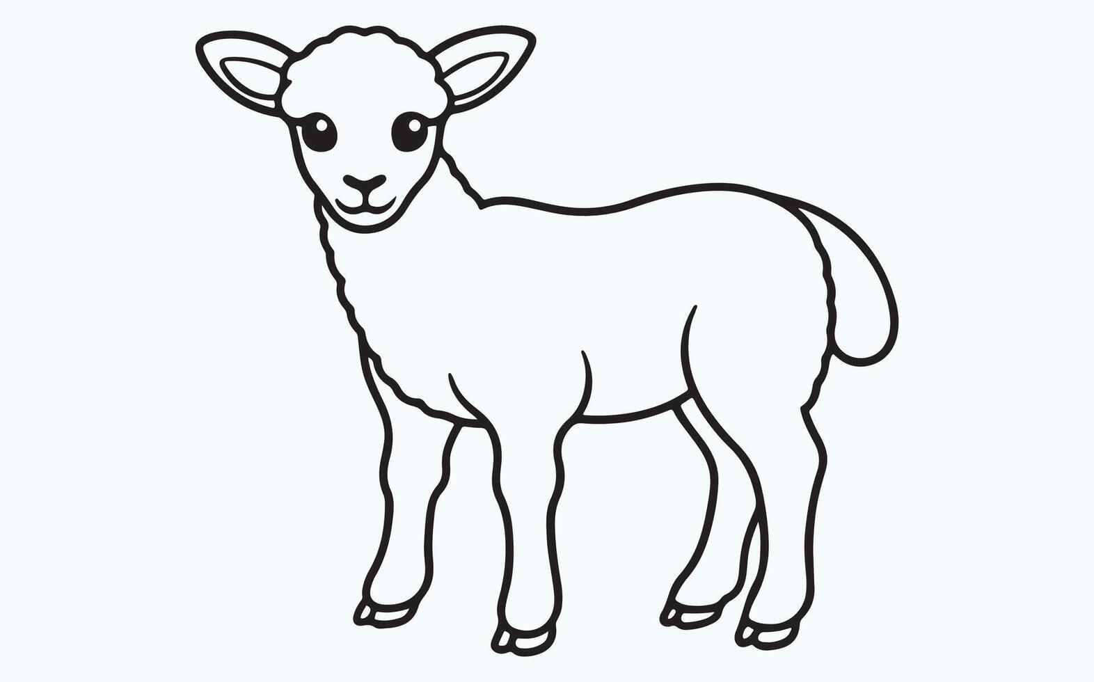 Minimalist Lamb line art illustration vector