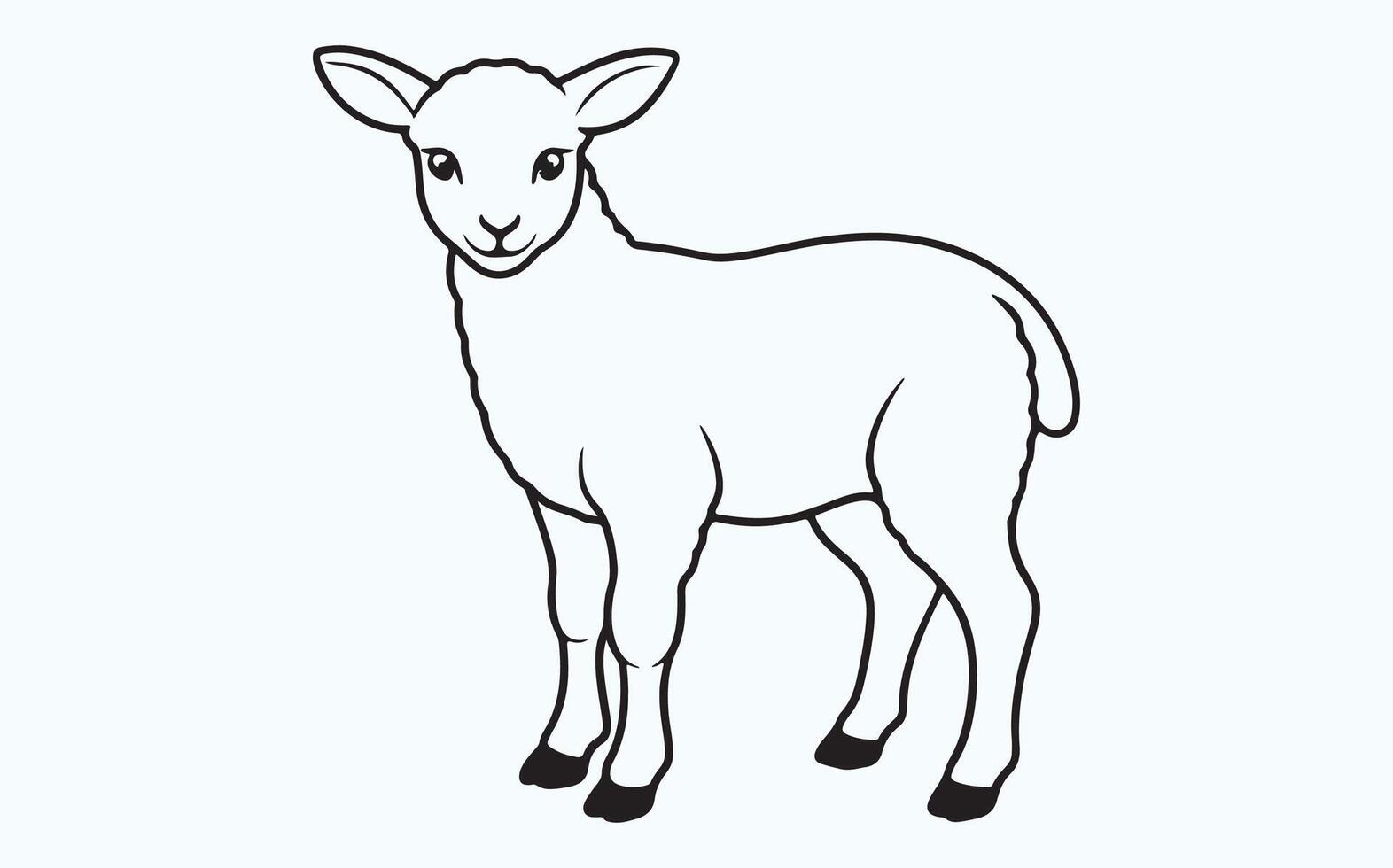 Lamb line art image vector