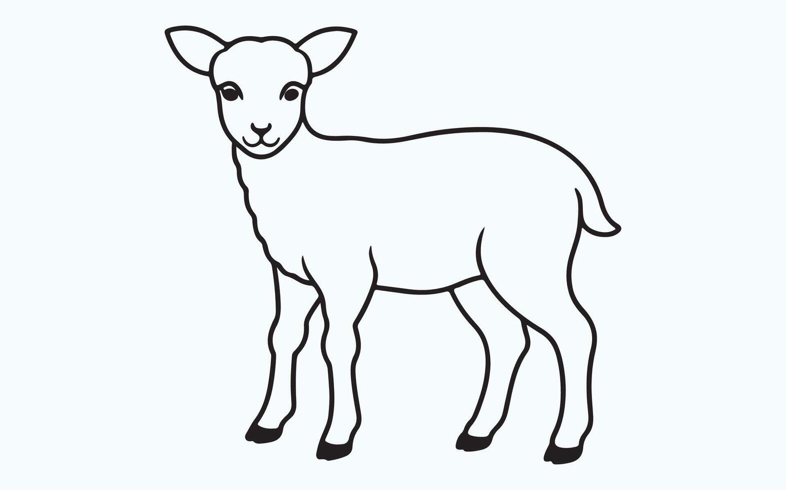 Lamb line art image clipart vector